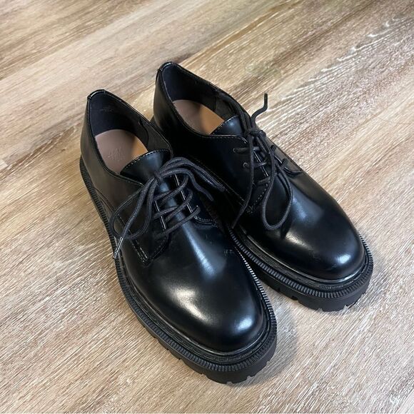 H&M Platform Lace-Up Loafers Black - Picture 1 of 7